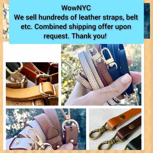 VINTAGE Bag Strap Brown Leather Crossbody Belt Handle Adjustable Retro 42 in‎ - Picture 3 of 9